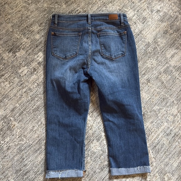Judy Blue Ankle Cropped Blue Jeans with Rolled Hems - skinny fit Capri - 7/28 - Picture 7 of 8